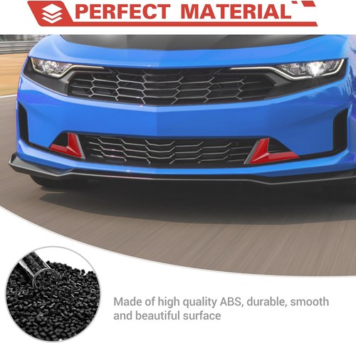 4pcs Red Front Headlight Lamp Trim +Grille Cover Kit For Chevy Camaro 2019+ ABS - Picture 12 of 12
