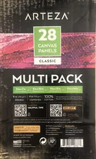 Arteza Painting Canvas Panels Multi Pack Of 28 Asst 9x12" 11x14" 8x10” 5x7”