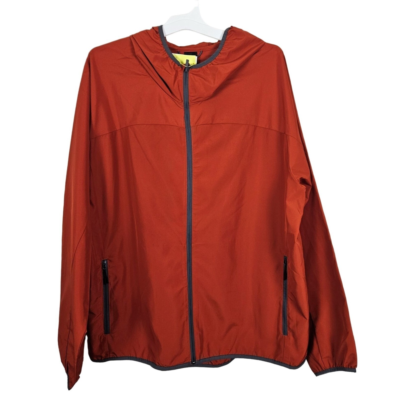 All In Motion Men Jacket Size XXL Lightweight Water Repellent Rust/Orange Zip eBay