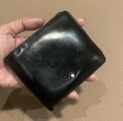 Authentic Montblanc Meisterstuck Logo Smooth Leather Mens Bifold Wallet ($465)