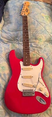 1995 Fender Squier Stratocaster Electric Guitar - Red