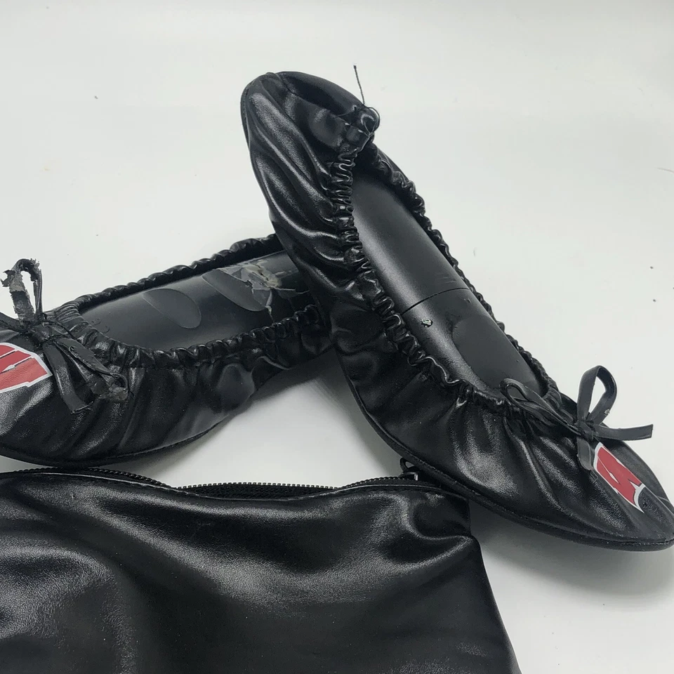 Ncaa Womans Arkansas Razorbacks Black Flats Foldable Shoe With Pouch Small  - Image 4 of 4