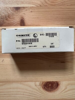 50pcs of OHMITE OY101KE, 100 Ohms ±10% 2W Pulse Withstanding Resistor.