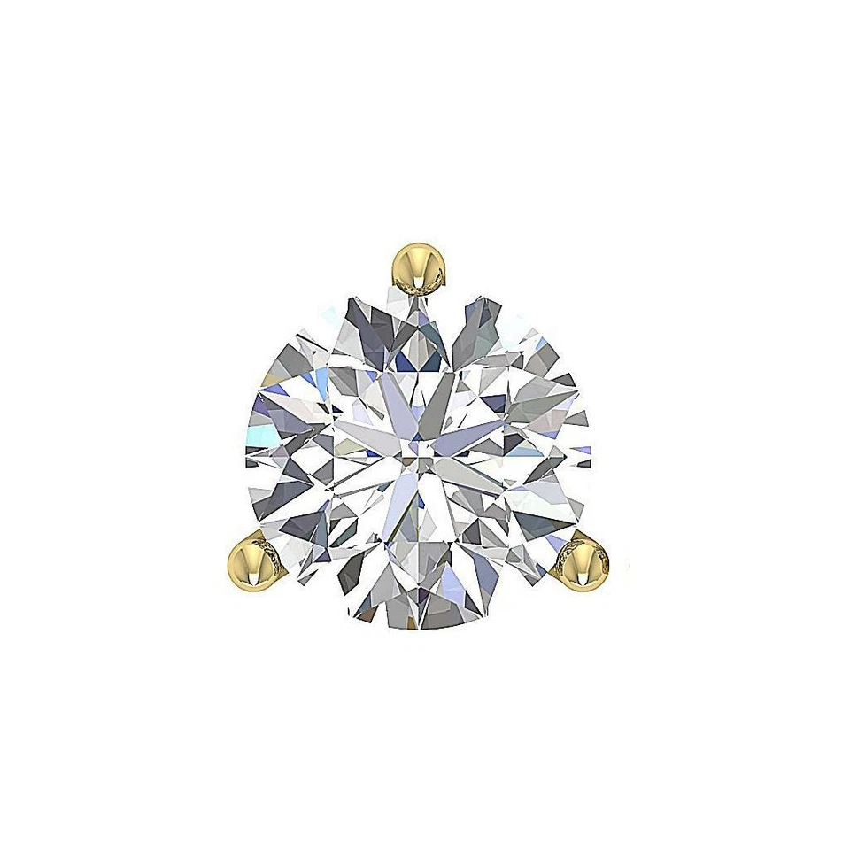 Juego de Martini solitario único SI2 H 0,60 quilates diamante redondo oro 14K Foto 2 de 4