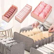 Foldable Underwear Drawer Organizer Divider Closet Storage Box Bra Panty Sock US
