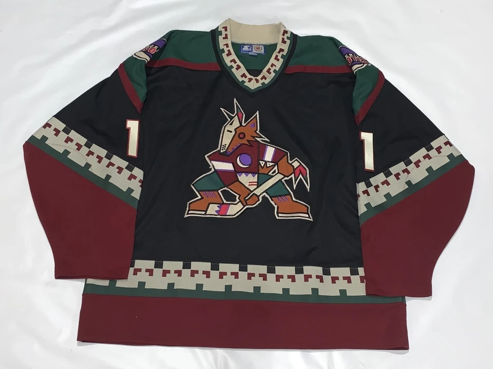 CAMISETA VINTAGE FIRMADA POR SEAN BURKE DE LOS PHOENIX COYOTES #1 CON LICENCIA CERTIFICADO DE AUTENTICIDAD JSA Foto 3 de 3