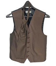 Men's After Six Brown Tuxedo Vest with Long Tie High Quality Made in the USA