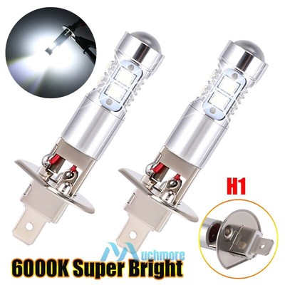 2X H1 Super Bright 6500K White LED Headlight Driving Fog Bulb Kit High Low Beam