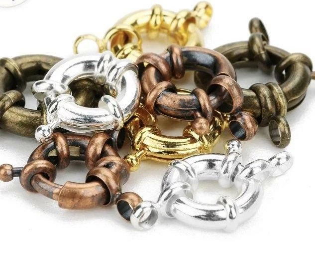 10 Pack Nautical Themed Strong Spring Ring Clasps - 4 Colours - Image 2 of 4
