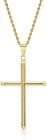 Pendant Necklace Solid Clasp for Men,Women,Teens 24K Gold Rope Chain Style Cross