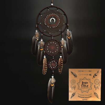 	Large Dream Catchers for Bedroom Adult Brown Boho Dream Catcher Wall Decor	