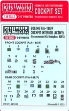Kits World 3D Decals 1/48 F/A18C/D HORNET FRONT & REAR COCKPIT SET Hobby Boss
