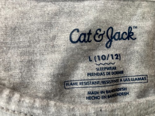 Girl's Size L Lot of 3 Pajama Tops CARTERS CAT & JACK SO Long Sleeve Pink Gray - Picture 8 of 13