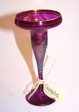 Purple Gothic Glass Vase Handpainted in Wales- Beautiful at 6.5 inches tall.