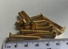 1 1/4”x 8 BRASS COUNTERSUNK SLOTTED WOOD SCREWS VINTAGE NEW 20no