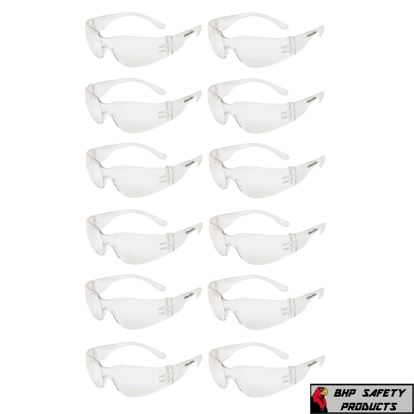 12 Pack Pair Protective Safety Glasses Clear Lens Eyewear Anti Scratch Work UV