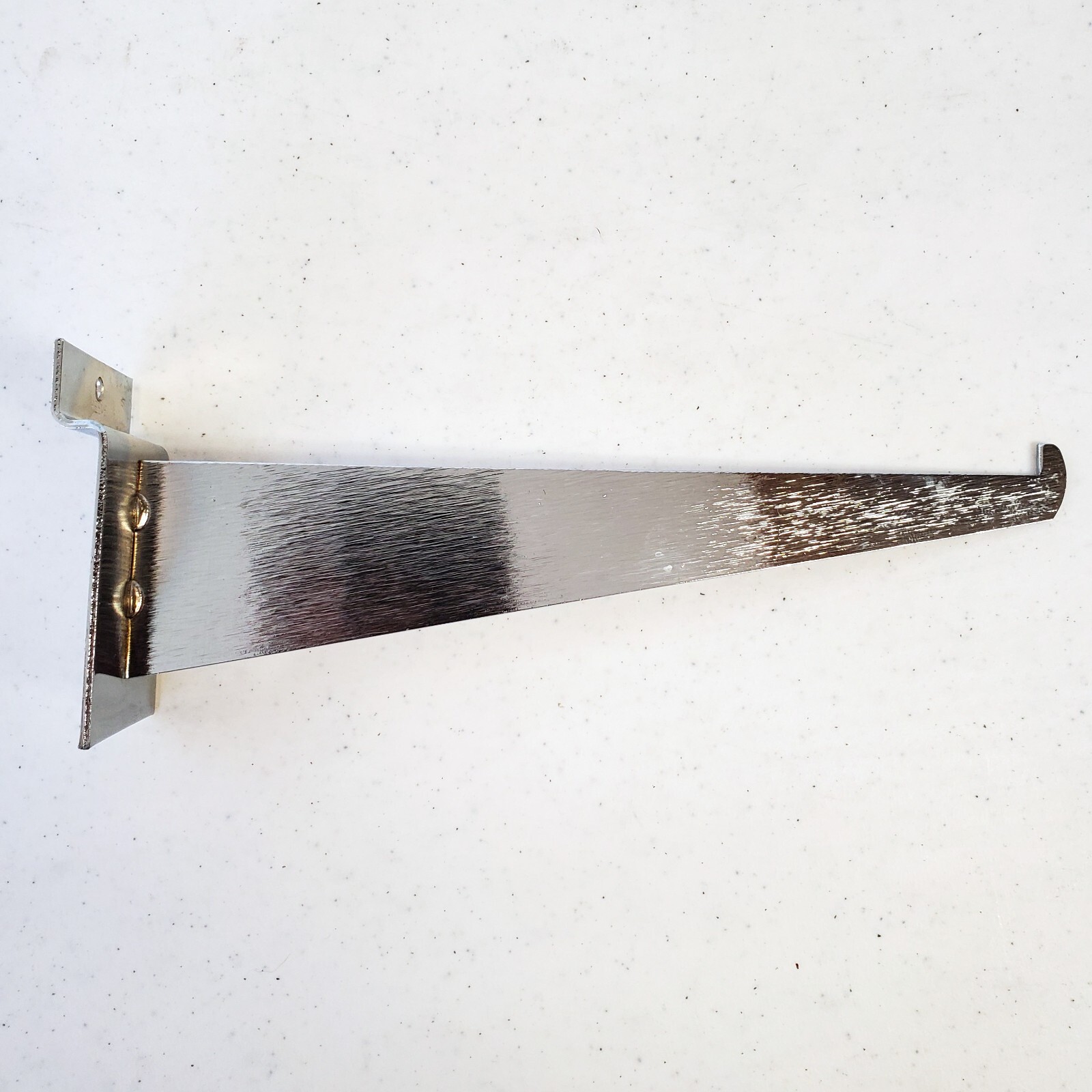 Reeve 988 Heavy Duty Slatwall Shelf Bracket Brushed Stainless 8" w/Lip