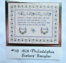 Alyce Schroth 1828 Philadelphia Sisters Sampler Cross Stitch Kit Linen Silk