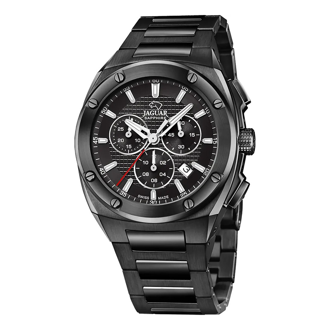 Jaguar Chrono Black Men's Wrist Watch J992-1 Sapphire Glass Steel