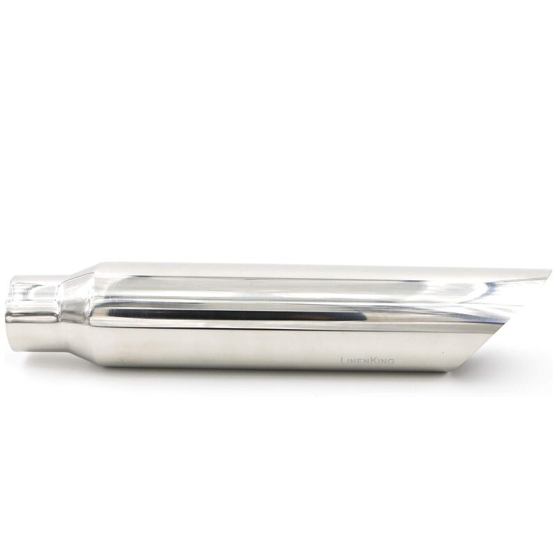 Stainless Steel Exhaust Tip - 2.5" Inlet, 4" Outlet, 18" Long, Angle Cut, Polished