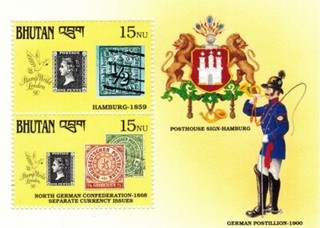 CLÁSICOS DE COLECCIÓN Bután 1990 Hamburgo Hoja de estampillas de recuerdo Scott #908 MNH