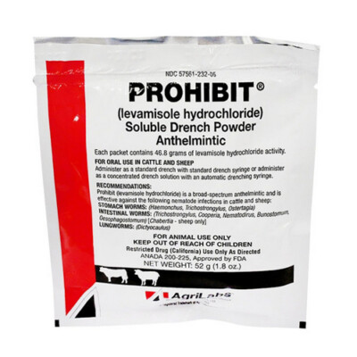 Prohibit Soluble Drench Dewormer for Cattle and Sheep 1.8 Oz By Agrilabs