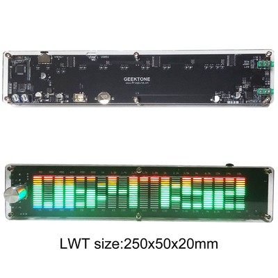 LED Stereo VU Meter Indicator Music Level Spectrum Analyzer 20 Segment /DSP 