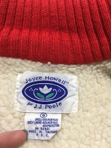 Joyce Howell J.J. Poole Kids S Small Vintage Red Whale Heart Sweater Vest Zipper - Picture 5 of 5
