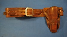 ANTIQUE MEXICAN DOUBLE LOOP HOLSTER CARTRIDGE BELT FOR 4 3/4 INCH COLT SAA