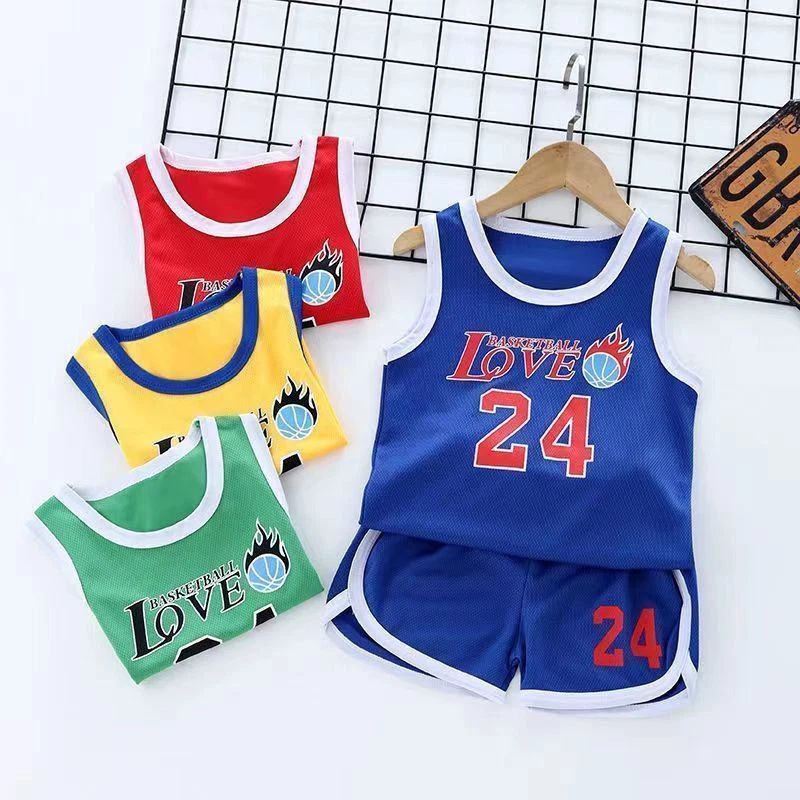 Boys Number  Basketball Suit Vest Tank Top & Shorts Sleeveless