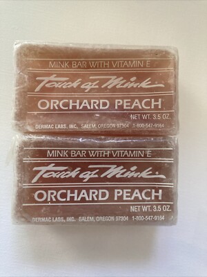 Touch Of Mink Bar Soap Lot Of 2 - 3.5 oz size Orchard Peach Dermac Labs Vintage