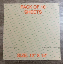 3M 9474LE Super Strong Double Sided Adhesive Transfer Tape  10 Sheets 12''x12''