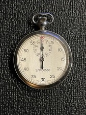 Swiss Made Mechanical Wind Up Vintage Stop Watch.  S/P C6560 - Tested -