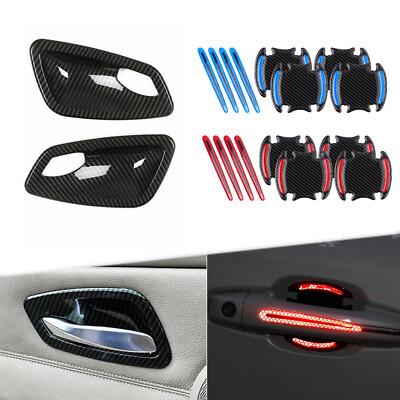 Set Inner + Exterior Door Handle Bowl Cover Trim For BMW E92 E93 335i M3 Coupe