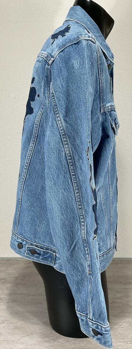 Levis Premium Vintage Fit Denim Trucker Jacket Sz M Blue