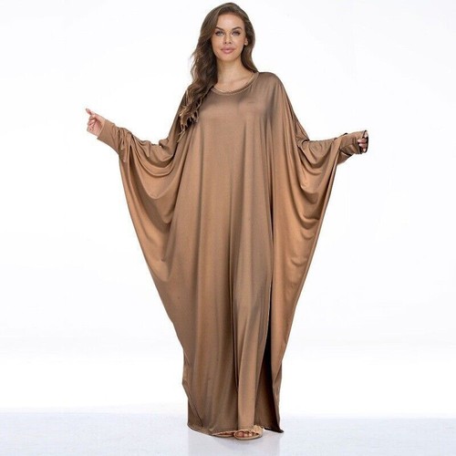 New Women Traditional Dress Muslim Islamic Bat Sleeve Abaya Kaftan Ramadan Robe - Picture 7 of 29