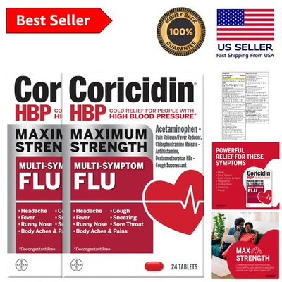 #ad 48 Count Multi Symptom Cold Relief Tablets Decongestant Free for Safe Use $41.36