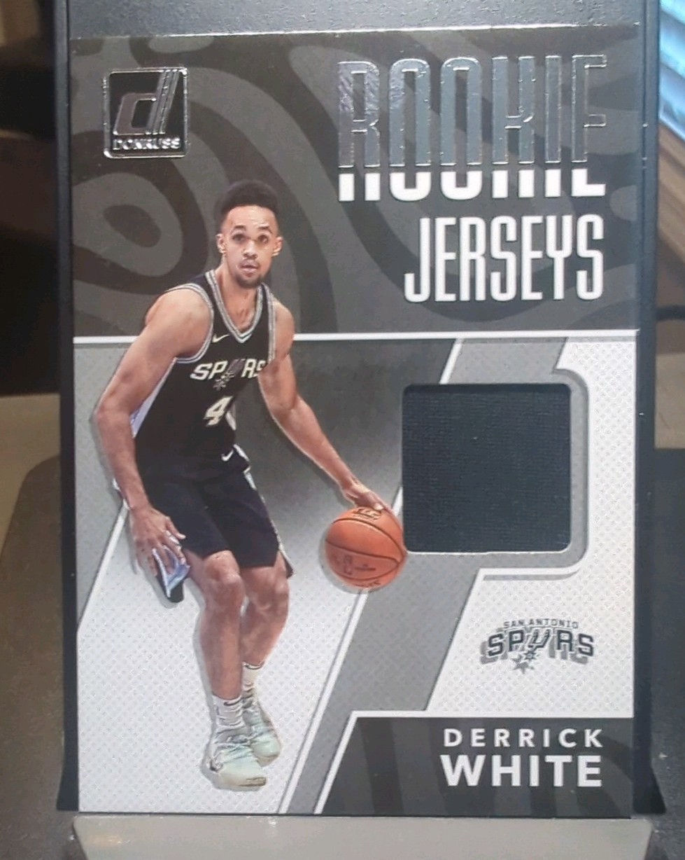 2017-18 Panini Donruss Rookie Jerseys Derrick White #RJ-DW1 (MEM, RC) Spurs