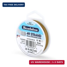 Beadalon 49 Strand Stainless Steel Bead Stringing Wire, .024 in / 0.61 mm, Satin