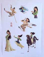 Disney Princess - MULAN - Scrapbook Stickers Sheet Card Making Khan Horse