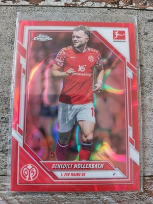 Benedict Hollerbach Topps Chrome Bundesliga /5 Red Wave FSV Mainz 05 2025-2026