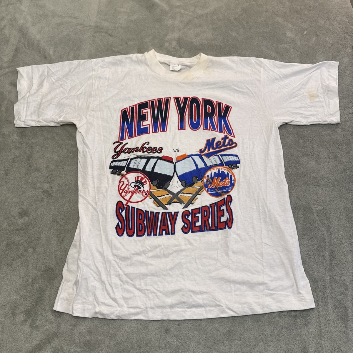Vintage Subway Series T Shirt New York Yankees Mets Baseball MLB