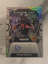 2024 Panini Prizm Draft Emani Bailey Silver Mojo Refractor RC Auto /25, TCU 🏈🏈