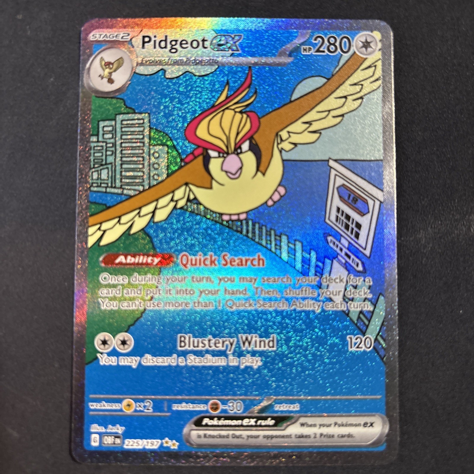 Pidgeot ex 225/197 SV03: Obsidian Flames Holo