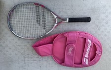 Babolat B Fly 23 Tennis Racquet Pink/Black/White Strung kids with bag USED
