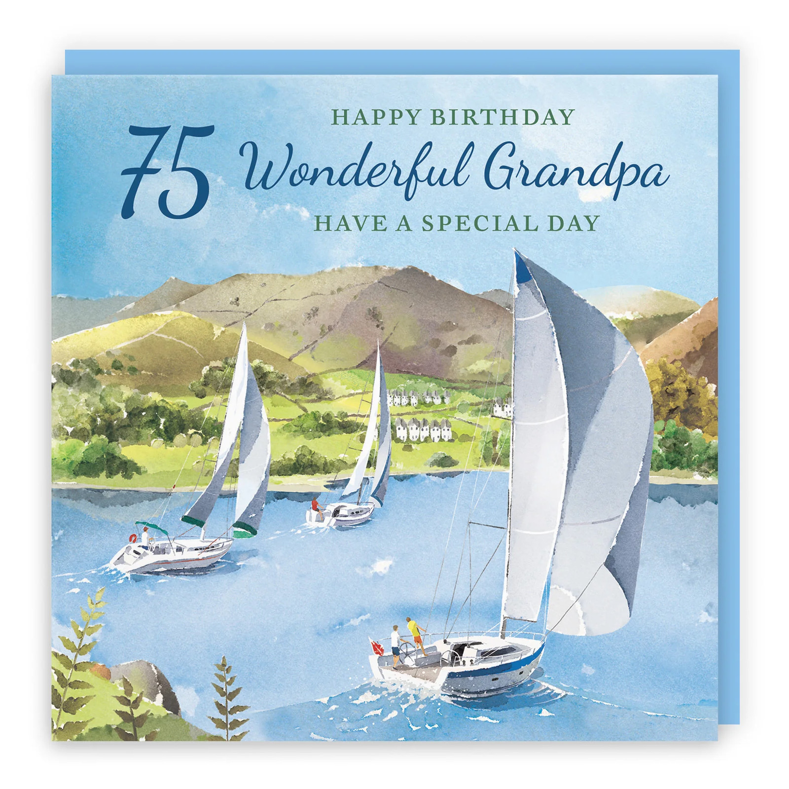 75th Grandpa Birthday Card Sailing Boats Milo's Gallery
