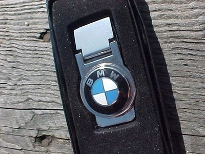 BMW Silver Chrome Money Clip Gift Boxed NOS Classy Ol Skool Unique Classic