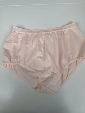 Panties Vintage Nylon Brief size 10 Pink Mushroom Cotton Gusset lace