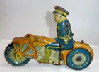 VINTAGE TIN TOY MARX MOTORCYCLE ROOKIE COP WIND-UP LITHO INCOMPLETE PARTS REPAIR