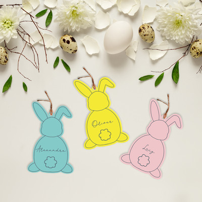 Personalisierter Osterhasenanhänger: Individueller Name Ostern, Acrylanhänger, Geschenkkorbidee